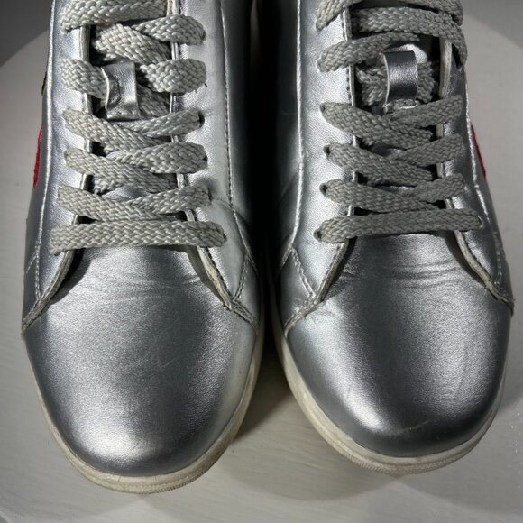 ComfortView Silver Rose Floral Womens Size 9 WW Shoes X-Wide Sneakers Embroidery - Picture 4 of 12